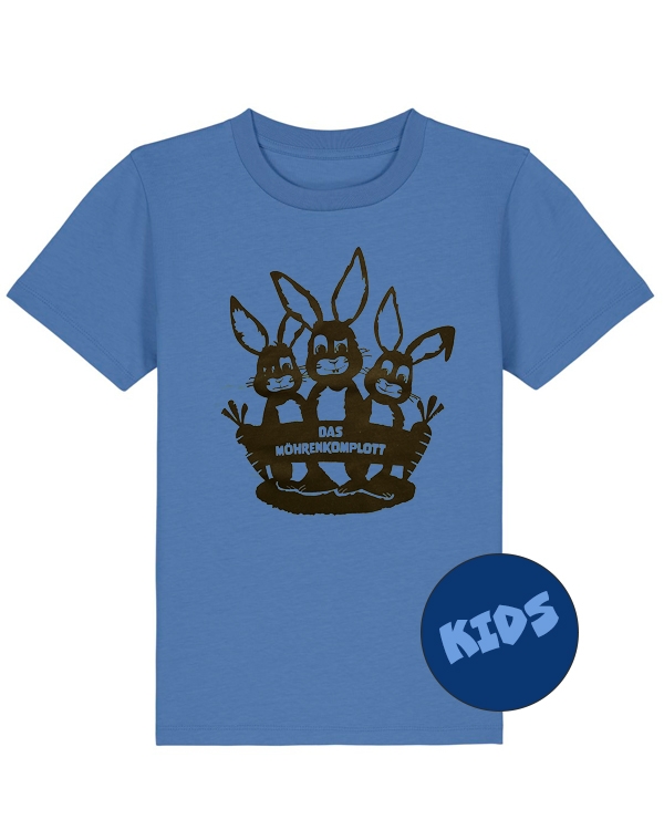 päfjes - Hasen / Das Möhrenkomplott - Kinder Shirt - fair gehandelt - Bio - Blau